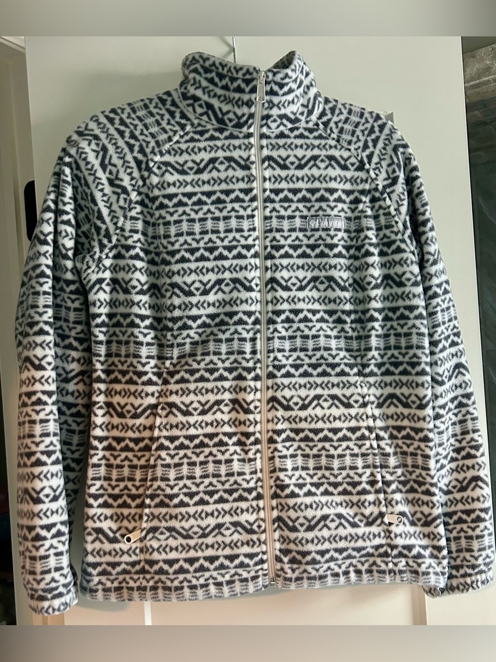 Columbia Women’s Grey & White Patterned Full-Zip Fleece Jacket